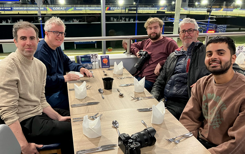 Some of the team of researchers at Romford Greyhound Stadium